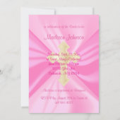 Satin Pink Religious Bridal Shower Invitations Kaart (Achterkant)