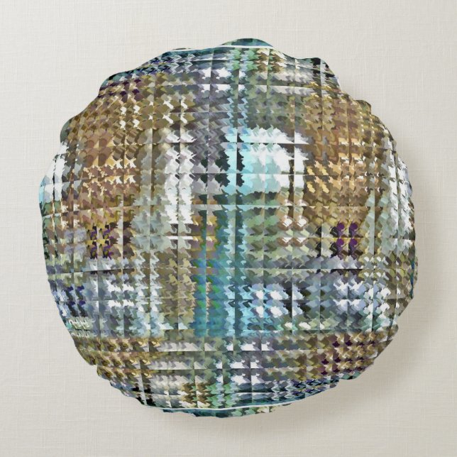 Satin Quilt Rond Kussen (Achterkant)