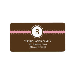 Satin Ribbon Address Label - Roze