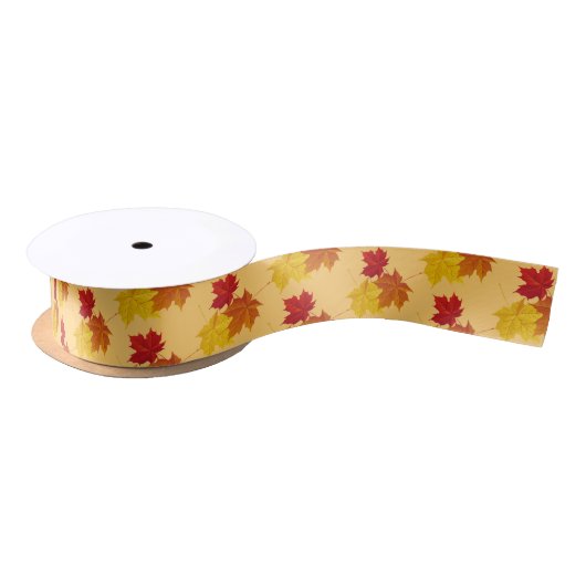 Satin Ribbon-Autumn Leaves Lint (Spoel)