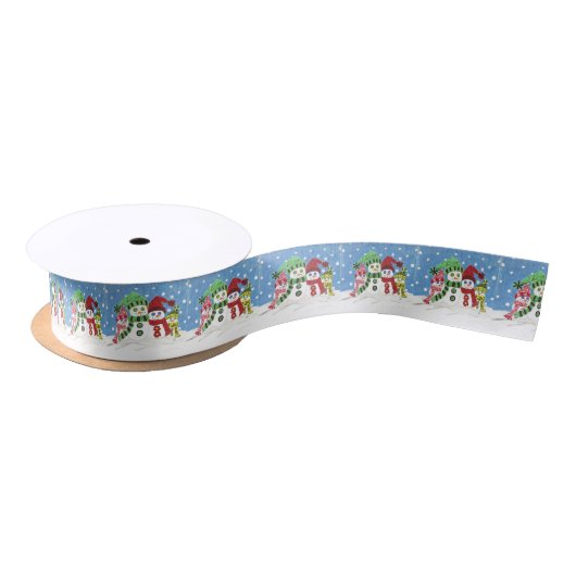 Satin ribbon, familie Snowmen Lint (Spoel)