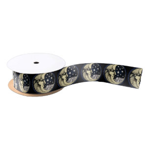 SATIN RIBBON -illustratie-maan-met-sterren Lint