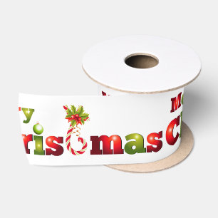 Satin Ribbon/Vrolijk kerstfeest Lint