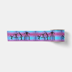 Satin Ruban de gymnastique en rose et bleu