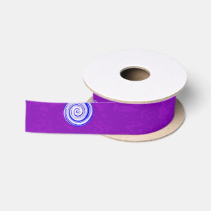 Satin Ruban Grosgrain Violet en Spirales à Points Polka
