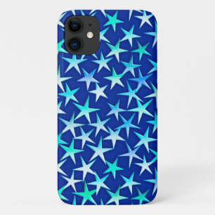 Satin sterren, bleek blauw op kobalt iPhone 11 hoesje