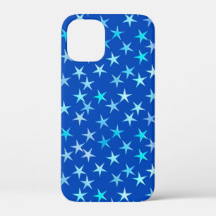 Satin sterren, bleek blauw op kobalt iPhone 12 mini hoesje
