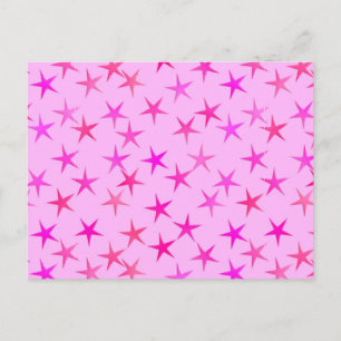 Satin sterren, orchidee op bleek roze briefkaart