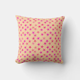 Satin sterren, roze roze op perziken kussen