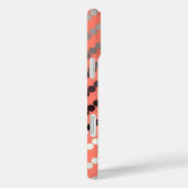 Satin stip - koraal en pewter Case-Mate iPhone case (Achterkant / Rechts)