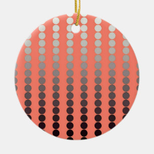 Satin stip - koraal en pewter keramisch ornament