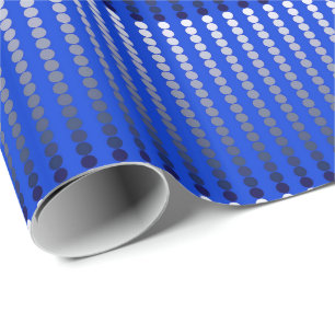 Satin-stippen - kobalt blauw en wieg cadeaupapier