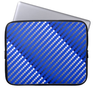 Satin-stippen - kobalt blauw en wieg laptop sleeve