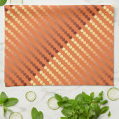 Satin-stippen - roest en goud theedoek (Gevouwen)