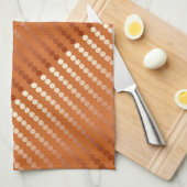 Satin-stippen - roest en koper theedoek (Quarter Fold)