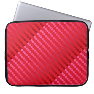 Satin-stippen - tinten van diep rood laptop sleeve