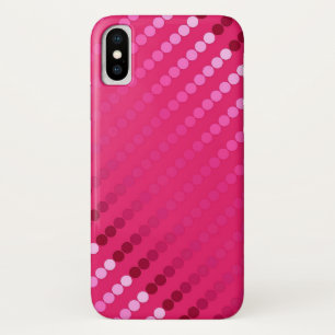 Satin stippen - tinten van fuchsia roze iPhone x hoesje