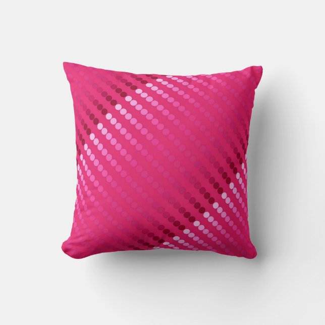 Satin stippen - tinten van fuchsia roze kussen (Voorkant)
