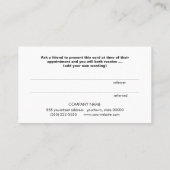 Satin Stripe Beauty Salon and Spa Reference Card Aanbevelingskaartje (Achterkant)