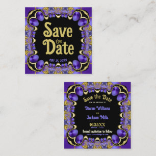 Satin violet et or Enregistrer les cartes de dates