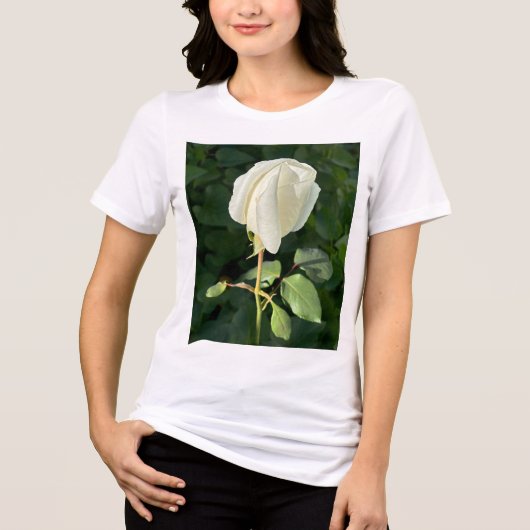 Satin White Rose, Vrouwen Basic T-shirt (Voorkant)