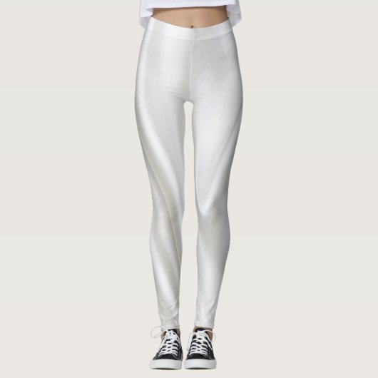 Satin Witte Leggings (Voorkant)