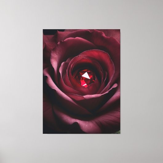 Satinheart Rouge – Gemstone Rose Canvas (Voorkant)