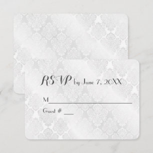 Satins damassés blancs de mariage pour RSVP