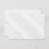 Satins damassés blancs de mariage pour RSVP (Dos)