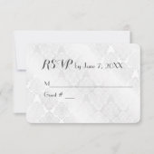 Satins damassés blancs de mariage pour RSVP (Devant)