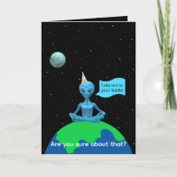 Satire Alien Birthday Kaart door Jo Afbeeldingen