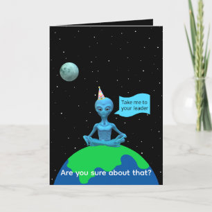 Satire Alien Birthday Kaart door Jo Afbeeldingen