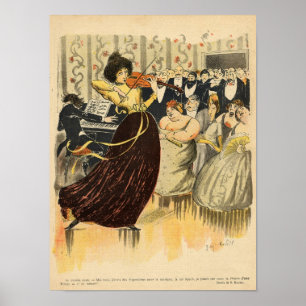 Satire of a salon musical-avond poster