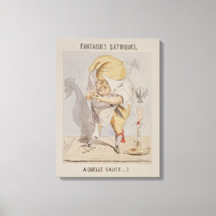 Satirische fantasieën, karikatuur van Adolphe Canvas Afdruk