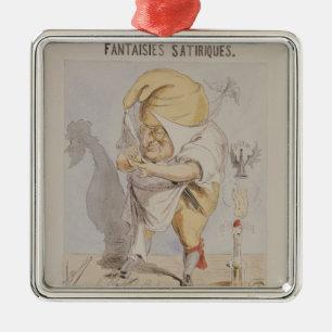Satirische fantasieën, karikatuur van Adolphe Metalen Ornament