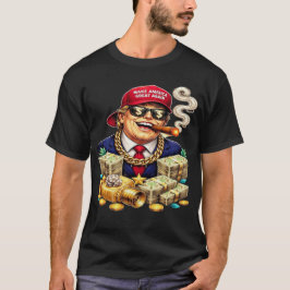 Satirische MAGA Miljardair Cartoon — Retro Pop Art T-shirt