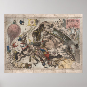  Satirische Russische Dominenkaart Poster