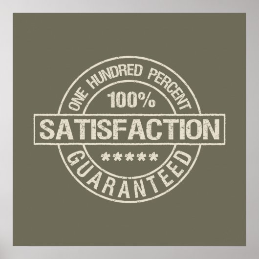 SATISFACTION GARANTIE poster personnalisé (Devant)