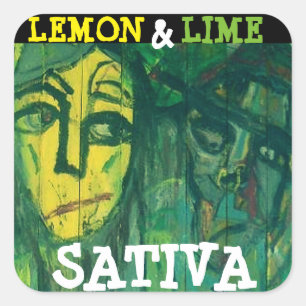 SATIVA CITROEN & LIMOEN VIERKANTE STICKER