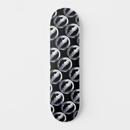 satomi motorsport chrome  skateboard (Voorkant)