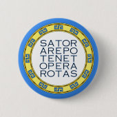 SATOR Square Sacred Palindrome Emblem Button (Voorkant)