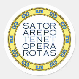 SATOR Square Sacred Palindrome Emblem Classic Roun Ronde Sticker