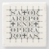 SATOR Square [ZWART] Stenen Onderzetter (Voorkant)