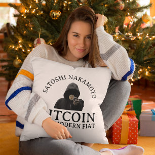 Satoshi Nakamoto Bitcoin Postmodern Fiat Kussen