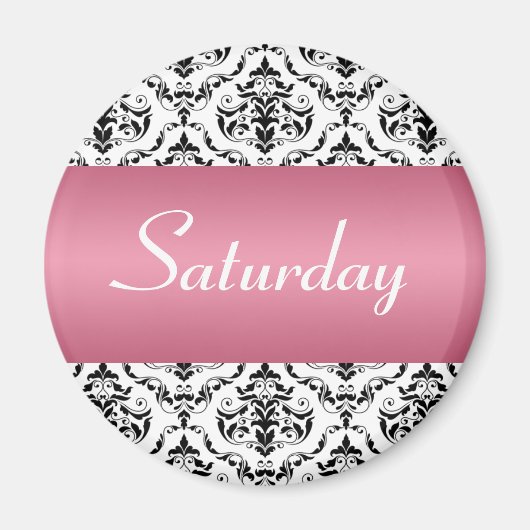 Saturday Pink - Damask Magnet (Devant)