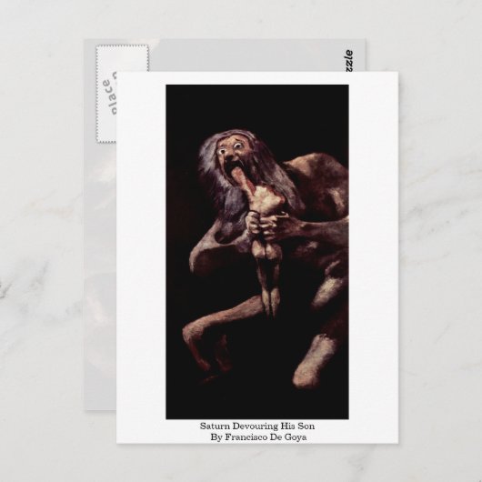 Saturn dat Zijn Zoon door Francisco De Goya Briefkaart (Voorkant / Achterkant)