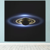 Saturn Eclipsed the Sun van Cassini Orbiter Canvas Afdruk (Insitu (Houten vloer))