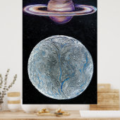 Saturn en Enceladus Poster (Keuken)