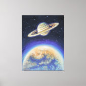 Saturn en Titan Canvas Afdruk (Voorkant)