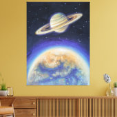 Saturn en Titan Canvas Afdruk (Insitu (Woonkamer))